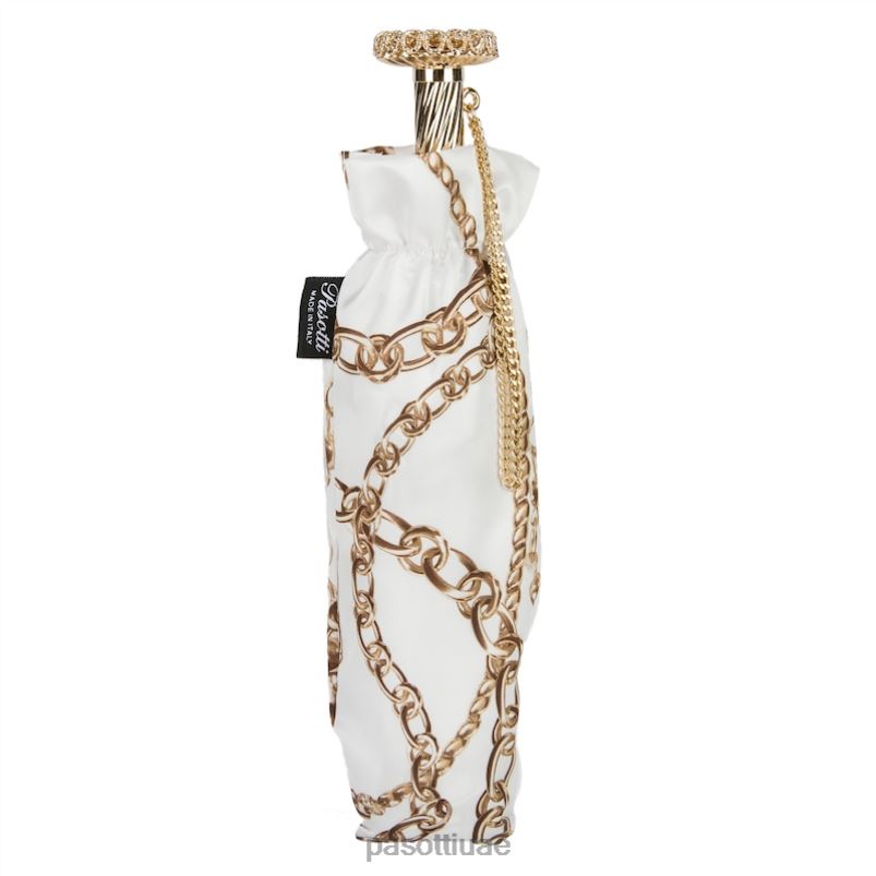 مظلة | 257 58002-9 s15 - مظلة بيضاء قابلة للطي بطبعة سلاسل PASOTTI Z446V616